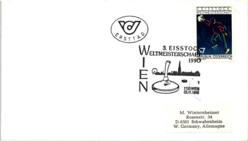 Austria Wien 1990 Eisstock Weltmeisterschaft Curling FDC