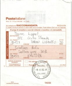 Italia, Accettazione Raccomandata Olimpiadi MPC Centro Stampa Torino Lignotto 2006 Olympic MPC