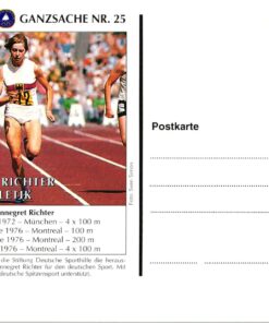 Germany, Sporthilfe Ganzsache Nr 25 Annegret Richter Leichathletik Gold Olympia 1972 1976