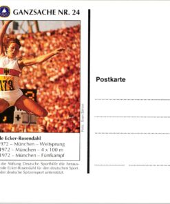 Germany, Sporthilfe Ganzsache Nr 24 Heide Ecker Rosendahl München 1972 Gold Olympia Leichtathletik Weitsprung