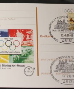 Deutschland PSo 42 Olympische Spiele Carl Schuhmann Gymnastik 1996 Briefmarken Messe Essen 1996 SST Essen Salon 125 jahre Deutsche Reichspost