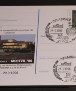 Deutschland PSo 43 Paula Modersohn-Becker 1996 Osnabrück Motiva '96 SST Osnabrück Tag der UNO UNICEF