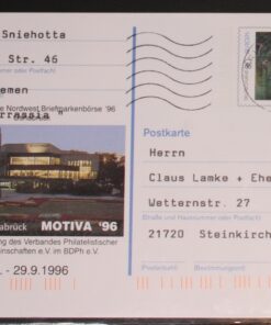 Deutschland PSo 43 Paula Modersohn-Becker 1996 Osnabrück Motiva '96 Bedarfsverwendung 