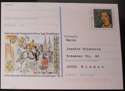 Deutschland PSo 44 Paula Modersohn-Becker 1996 Sindelfingen '96 SST gelaufen ohne Stempel