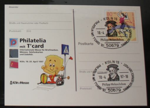 Deutschland PSo 45 Für den Sport 1997 Philatelia mit T'Card SST Köln Philipp Melanchthon
