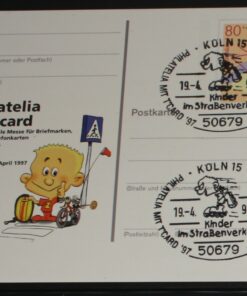 Deutschland PSo 45 Für den Sport 1997 Philatelia mit T'Card SST Köln Kinder im Straßenverkehr