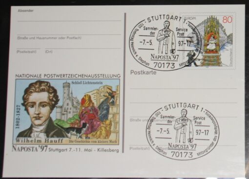 Deutschland PSo 46 Fischer und seine Frau 1997 Naposta 97 SST Stuttgart Heinrich von Stephan Weltpostverein Gründer