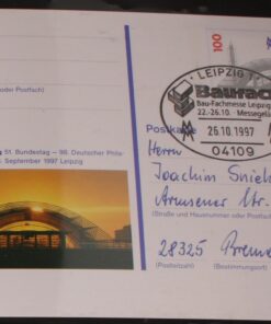 Deutschland PSo 47 Messe Leipzig 1997 Messeprivileg SST Leipzig Baufach Messe 97