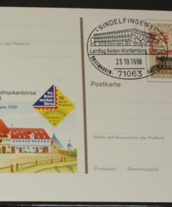 Deutschland PSo 55 Kloster Maulbronn 1998 Augsburger Poshaus 1550 SST Sindelfingen Landtag Baden Württemberg Stuttgart