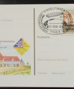 Deutschland PSo 55 Kloster Maulbronn 1998 Augsburger Poshaus 1550 SST Sindelfingen Graf Zeppelin
