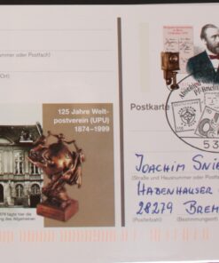 Deutschland PSo 58 Heinrich v. Stephan 1997 125 Jahre UPU Weltpostverein SST Bonn Abschied Pf Briefmarken