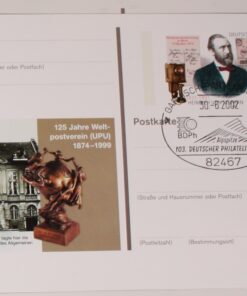 Deutschland PSo 58 Heinrich v. Stephan 1997 125 Jahre UPU Weltpostverein SST Garmisch Partenkirchen Alpspitze Philatelistentag 2002