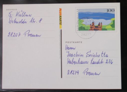 Deutschland PSo 60 Eifel 1996 Pluskarte TST Bremen