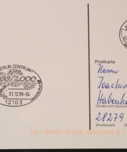 Deutschland PSo 59 Weimar 1999 5 Motive SST Berlin 1999 - 2000 Millenium Jahreswechsel gelaufen