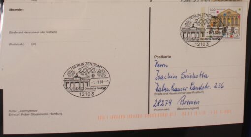 Deutschland PSo 59 Weimar 1999 5 Motive SST Berlin 2000 Millenium Neujahr gelaufen