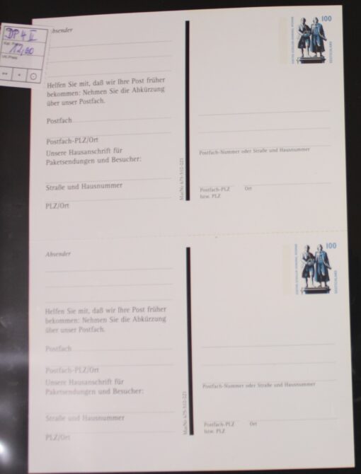 Deutschland DP4 II Goethe Schiller   postfrisch Post Abkürzung Postfach