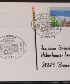 Deutschland PSo 60 Eifel 1996 Pluskarte SST Bonn Abschied von Pf. Briefmarken 2002