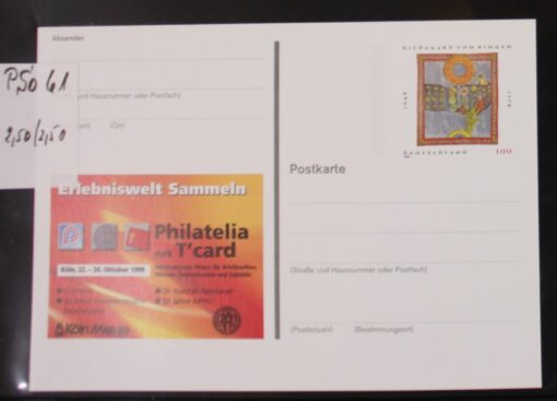 Deutschland PSo 61 Hildegard von Bingen 1999 Philatelia mit T'Card 1999 postfrisch
