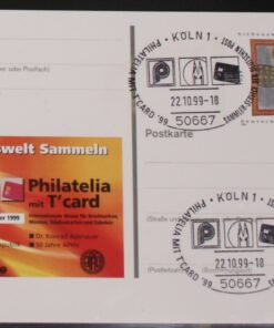 Deutschland PSo 61 Hildegard von Bingen 1999 Philatelia mit T'Card 1999 SST Köln Philatelia mit T'Card 1999