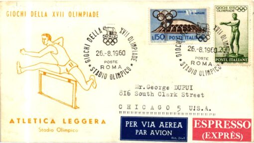 Italia, Roma 1960 Olympic Games, Brief Luftpost, Express SST giochi olimpici Stadio olimpico, Olympische Spiele