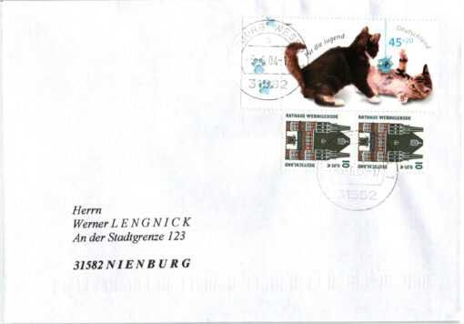Deutschland 2004 FDC TST Mi. 2402 Jugend Katzen