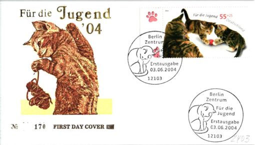 Deutschland 2004 FDC SST Mi. 2403 Jugend Katzen