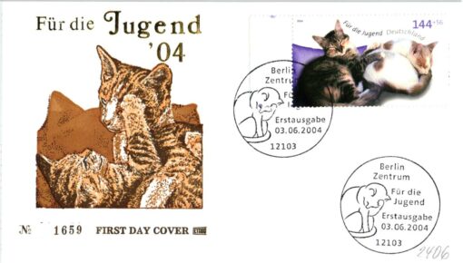 Deutschland 2004 FDC SST Mi. 2406 Jugend Katzen