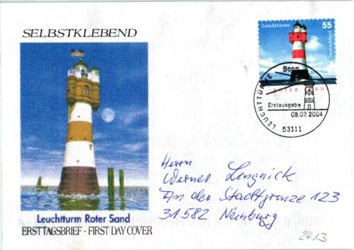 Deutschland 2004 FDC SST Mi. 2413 leuchttürme Roter Sand selbstklebend