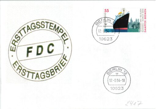 Deutschland 2004 FDC TST Mi. 2417 Bremen Blauen Bandes Dampfer