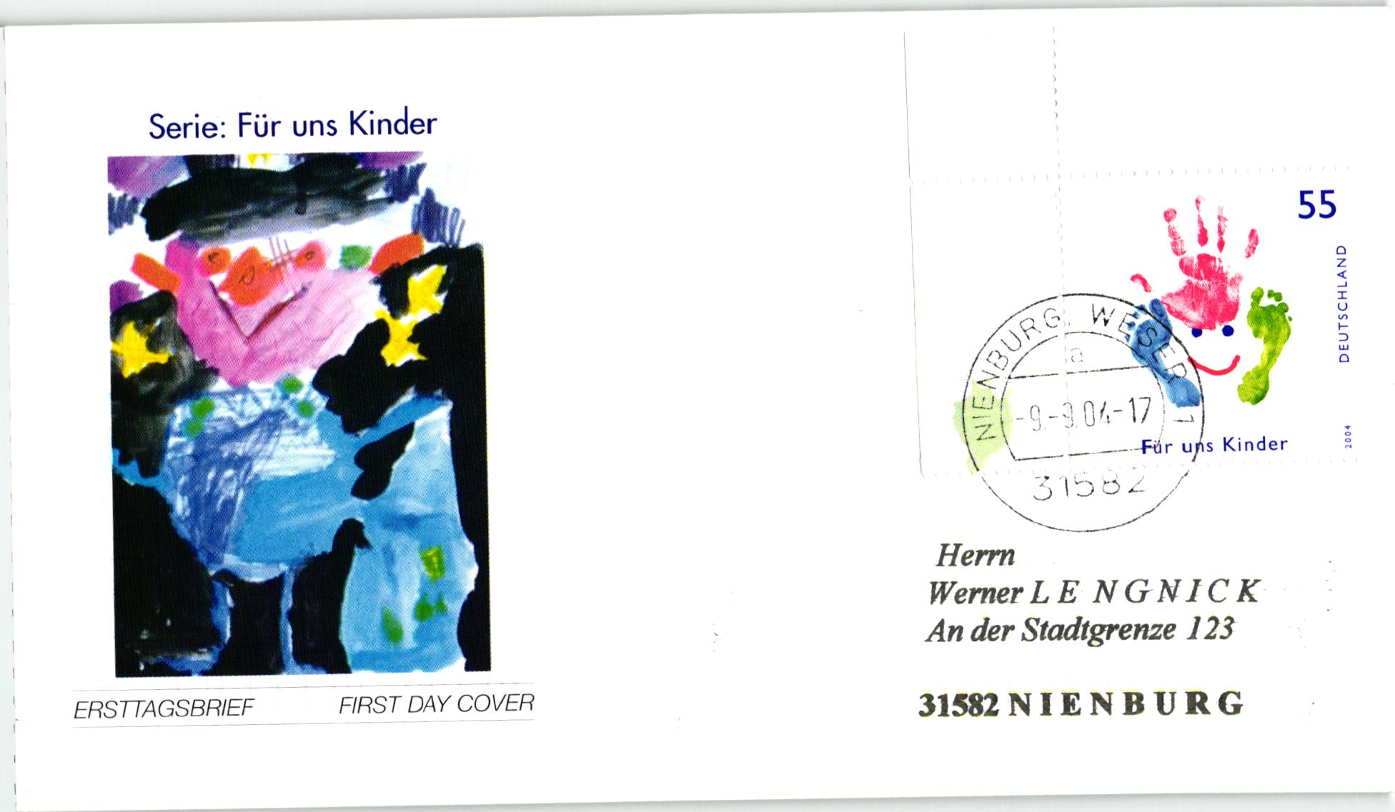 Deutschland 2004 FDC TST Mi. 2418 Für uns Kinder