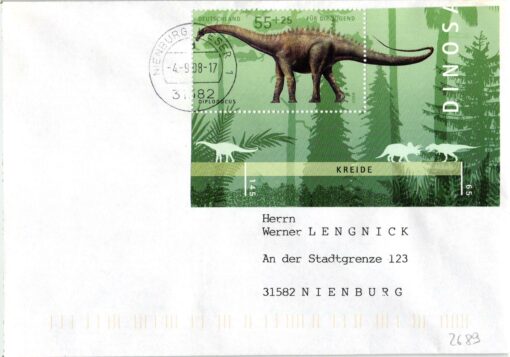 Deutschland 2008 FDC TST Mi. 2689 Dinosaurier Diplodocus [M2] 
