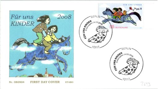 Deutschland 2008 FDC SST Mi. 2693 Für uns Kinder Blaues Pferd Wanderratte [M2] 