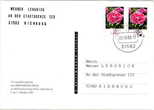Deutschland 2008 FDC TST Mi. 2694 Heimische Blumen Gartennelke [M2] 
