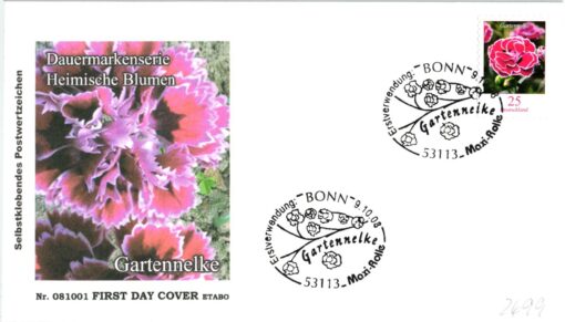 Deutschland 2008 FDC SST Mi. 2699 Heimische Blumen Gartennelke selbstklebend [M2] 