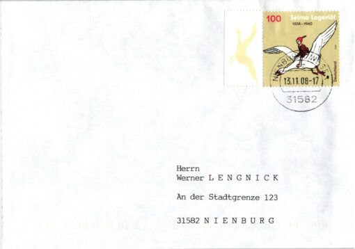 Deutschland 2008 FDC TST Mi. 2705 Selma Lagerlöf-Nils Holgersson [M2] 