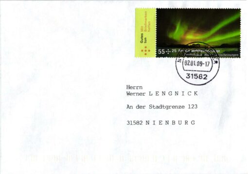 Deutschland 2009 FDC TST Mi. 2709 Wohlfahrt Nordlicht [M2] 