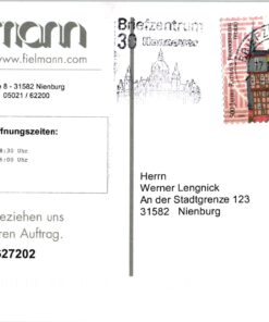 Deutschland 2009 Postkarte Mi. 2718 Rathaus Frankenberg (Eder) selbstklebend [M2] 