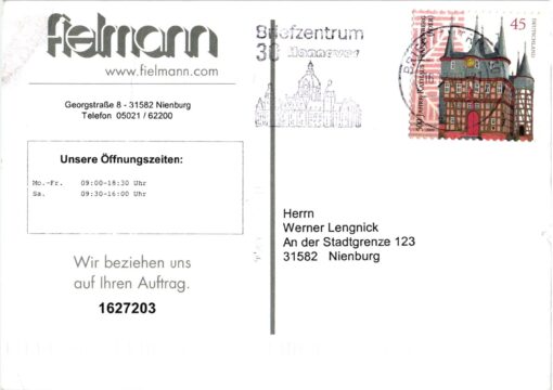 Deutschland 2009 Postkarte Mi. 2718 Rathaus Frankenberg (Eder) selbstklebend [M2] 