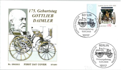 Deutschland 2009 FDC SST Mi. 2725 Gottlieb Daimler Stahlradwagen [M2] 