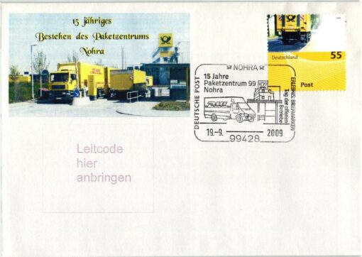 Deutschland 2009 Sonderstempel Mi. 2733 Post Transport SST Paketzentrum Nohra [M2] 