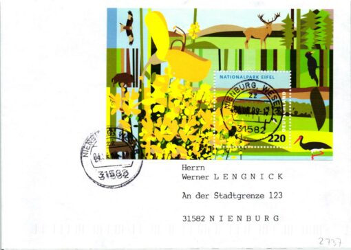 Deutschland 2009 FDC SST Mi. 2737 nationalpark Eifel Artenvielfalt Vegetation BL. 74 [M2] 