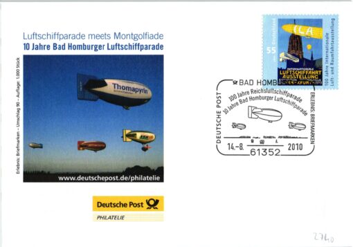 Deutschland 2009 Sonderstempel Mi. 2740 ILA Bad Homburg Luftschiffparade [M2] 