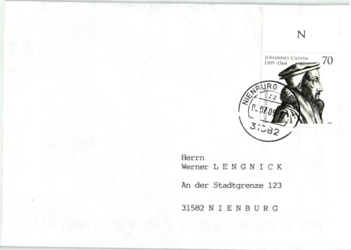 Deutschland 2009 FDC TST Mi. 2744 Johannes Calvin Reformator [M2] 