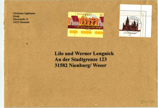 Deutschland 2009 FDC TST Mi. 2752-2753 Mainzer Dom Jugendherbergen [M2] 