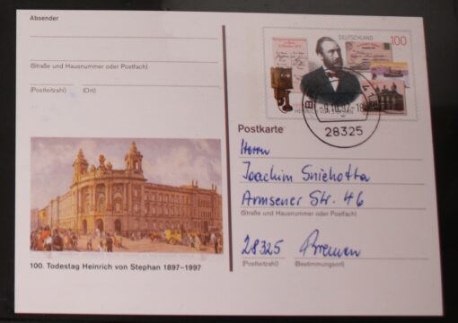 Deutschland PSo 49 Heinrich v. Stephan 1997 100. Todestag TST Bremen