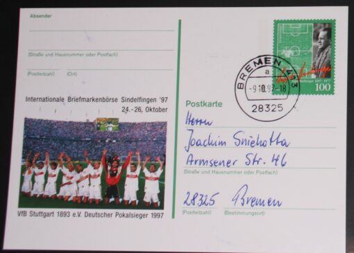 Deutschland PSo 50 Sepp Herberger 1997 VfB Stuttgart Pokalsieger TST Bremen