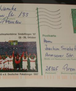 Deutschland PSo 50 Sepp Herberger 1997 VfB Stuttgart Pokalsieger Bedarfsverwendung 