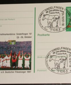 Deutschland PSo 50 Sepp Herberger 1997 VfB Stuttgart Pokalsieger SST Sindelfingen UNO Schutz Tierarten Przewalski Pferde