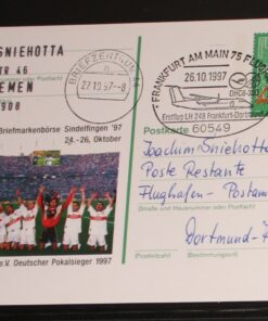 Deutschland PSo 50 Sepp Herberger 1997 VfB Stuttgart Pokalsieger SST Frankfurt Erstflug LH 248 Dortmund DHC8-300 