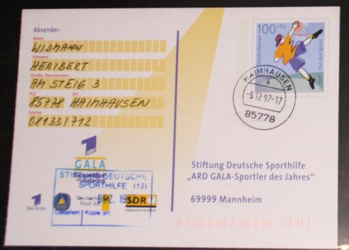 Deutschland FP 14 Basket für Sport 1997 ARD Gala Sportler des Jahres Sporthilfe Bedarfsverwendung